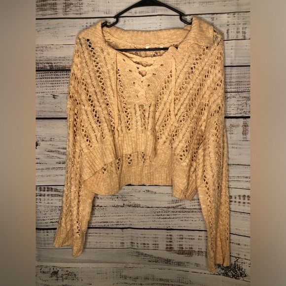 Cropped Pointelle Sweater - Picture 1 of 16